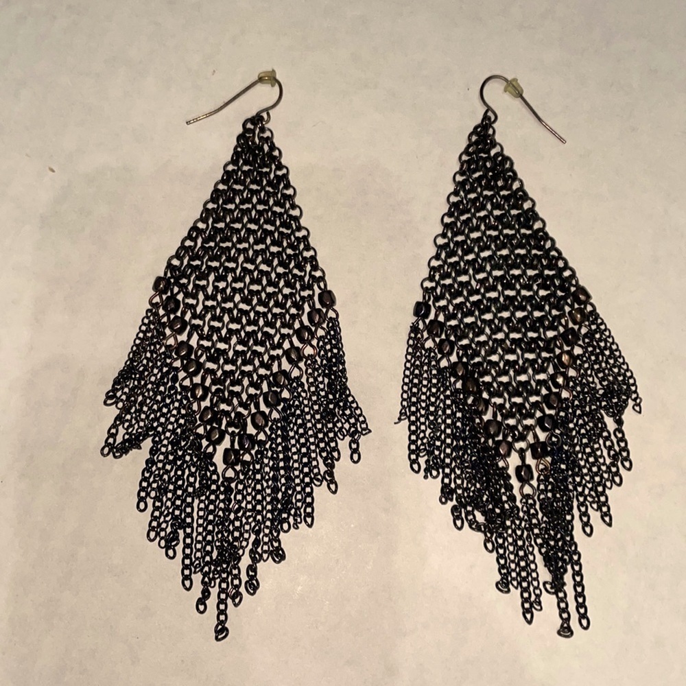 Chain Mail Earrings in rich copper brown. Banana Republic. All original. - Picture 3 of 8